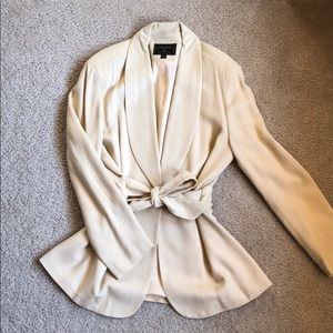 Vintage Cream Blazer with Tie Detail - Size 11/12